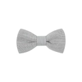 Close-up detail of grey textured fabric bow hair clip with weave pattern - Light Gray (22)