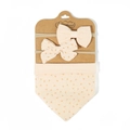 Three-piece baby floral headband and bib set in soft cotton fabric with yellow flower patterns - Soft Beige Yellow Floral Style (6)