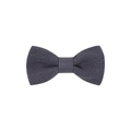 Detail showing the textured charcoal grey linen fabric of the classic double-layer bow tie - Dark Gray (23)