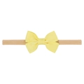 Bright yellow grosgrain bow headband with high elasticity nylon band for infants - Bright yellow