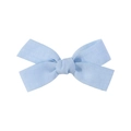 Handmade sky blue fabric bow hair clip for girls with premium cotton linen texture - Sky Blue