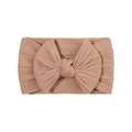 Bandeau élastique jacquard pour bébé avec grand nœud tricoté en couleur cannelle - Cannelle (4)
