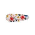 Floral fabric wrapped snap hair clip with delicate pink flowers and blue butterfly pattern - White Painted Floral Style (24)