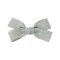 Handmade light grey linen fabric bow hair clip for girls with fine woven texture - Light Gray
