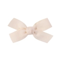 Creamy beige soft fabric bow hairclip for babies with a textured minimalist design - Off White