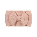 Bandeau élastique rose en tricot jacquard pour bébé avec un grand nœud décoratif - Rose (7)