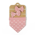 Baby headband and bib set featuring pink polka dots and soft cotton fabric - Pink Polka Dot Print Set (11)