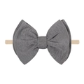 Grey knitted bow baby headband with soft high-elastic nylon band for newborn girls - Mixed Grey