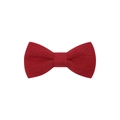Solid deep red 2-inch linen cotton bow clip for girls with rustic woven texture - Dark Red (33)