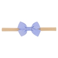 Baby nylon headband featuring a light purple ribbed grosgrain bow on elastic soft band - Lavender