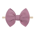 Soft dusty pink bow headband for babies with high elasticity nude nylon strap - Smoky Pink