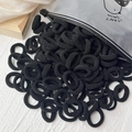 Set di elastici per capelli in nylon nero ad alta elasticità con custodia a cerniera a cartone - Nero (4)