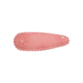 Pink floral fabric snap hair clip with delicate embroidery and scalloped edges - Pink Embroidery Scalloped Edge Style (52)