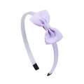 Lavender purple handmade bow headband for girls featuring soft ribbed fabric texture - Light Purple Style (25)
