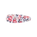 Floral fabric hair clip featuring red and pink flowers with dark blue leaves on white - Dark Blue Leaf Pink Floral Style (20)