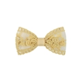 Pince à cheveux exquise en dentelle jaune pâle avec broderie florale détaillée pour filles - Jaune Clair (32)
