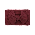 Bandeau bébé rouge foncé en tricot torsadé avec un grand nœud élastique en jacquard - Rouge Foncé (37)