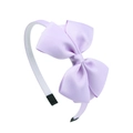 Lavendelfarbenes doppellagiges Ripsband-Schleifenstirnband für Mädchen mit Endschutz - Lavendel