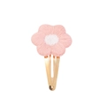 Barrette à cheveux fleur crochetée main rose et blanche avec clip en métal doré fille - Floral Rose Et Blanc (1)