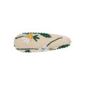 Detailed close-up of a floral embroidered BB hair clip with white lace trim and daisy pattern - Beige Daisy Canvas Style (30)