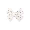 Classic cream fabric hair clip with black polka dots and a handmade bow design - Beige with Black Polka Dots