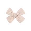 Beige handgemaakte haarclip met stippen van linnen in een klassieke retrostijl - Beige Polka Dot