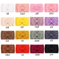 Bandeaux bébé en nylon jacquard doux en 16 couleurs variées avec nœud élastique - 16 Couleurs Mixte