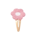 Barrette à fleurs au crochet rose et blanc fait main avec pince BB en métal doré pour filles - Fleur Dégradé Rose (4)