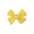 Handmade bright yellow linen fabric bow hair clip for children and girls - Bright Yellow Solid Color