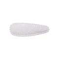 Detailed close-up of white floral lace BB hair clip with elegant scalloped embroidery edges - White Floral Lace Style (31)