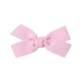 Handmade light pink fabric bow hair clip with textured cotton material for girls - Light Pink