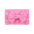Bandeau bébé rose en maille jacquard avec grand nœud et texture torsadée douce - Rose (25)