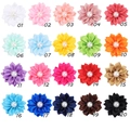 Élastiques fleurs en satin fait main avec perles en 20 couleurs vives pour filles - 20 couleurs mélangées