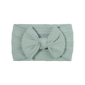 Bandeau bébé vert menthe en maille jacquard avec un grand nœud décoratif élégant - Vert Clair (26)