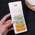 Set di 6 fermagli per capelli in tessuto ricamato con pizzo, fiori e design giallo a tinta unita - Stile Floreale Verde Zenzero (2756-9)