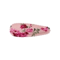 Floral print pink fabric BB hair clip with delicate scalloped edges for girls - Light Pink Floral Scalloped Style (36)