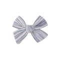Handmade striped cotton fabric bow hair clip for girls with grey and white patterns - Grey and White Stripes