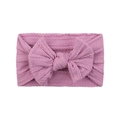 Bandeau bébé rose poudré en maille jacquard avec un grand nœud papillon élastique - Vieux Rose (20)