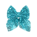 Pince à cheveux nceud pailleté bleu lac en tulle brillant pour filles et enfants - Bleu Lac (35)