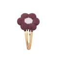 Barrette à cheveux fleur crochetée faite main avec pétales violets et clip doré - Floral Violet Foncé (13)