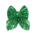 Nœud à paillettes vertes pour cheveux avec tulle fin et rubans pour petites filles - Vert Émeraude (38)