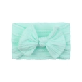 Bandeau élastique pour bébé vert menthe avec grand nœud et texture en maille torsadée - Vert Menthe (30)
