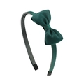 Dark green ribbed fabric bow headband for girls with non-slip inner teeth design - Dark Green Style (39)
