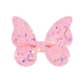 Nahaufnahme der Glitzer-Haarschleife für Mädchen mit rosa Pailletten und Funkel-Effekt - Schmetterling Farbverlauf Pailletten Stil (9)