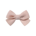 Close-up of light pink striped corduroy fabric texture on a classic girls bow hair clip - Light Pink (8)