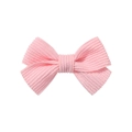 Detailed view of pink corduroy fabric bow hair clip with ribbed vertical texture - Pink (11)
