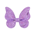 Detail einer lila Schmetterlings-Haarklammer mit schimmernden Pailletten und Glitzerfinish - Schmetterling Farbverlauf Pailletten Stil (11)