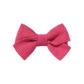 Detailed macro view of the rose pink striped corduroy texture on the bow hair clip - Rose Pink (14)