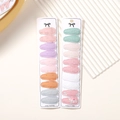 Detail of 20Pcs floral embroidery macaron snap hair clips on display cards for girls - 20g