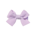 Charming lavender striped corduroy bow hair clip with textured fabric for girls - Lavender